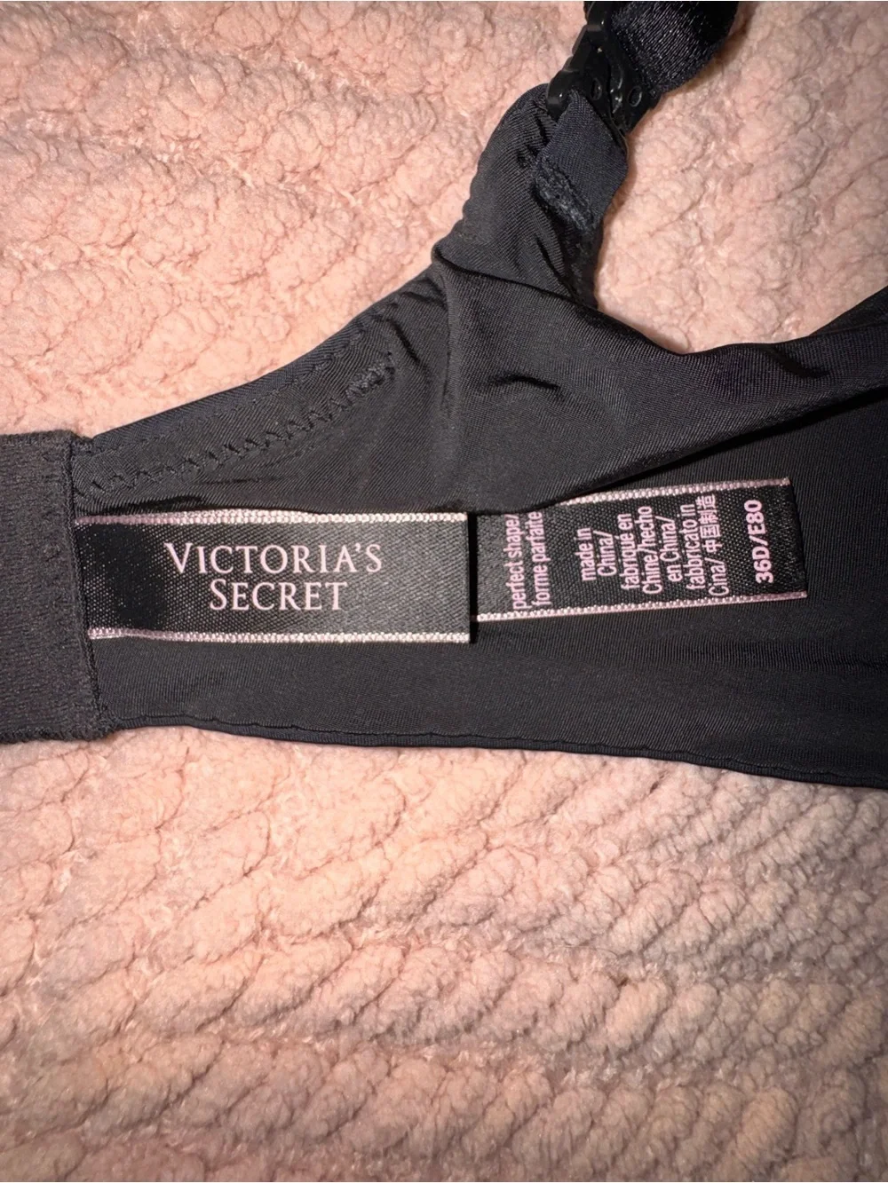 Victoria’s Secret Perfect Shape Bra Black 36D Smooth T-Shirt Bra